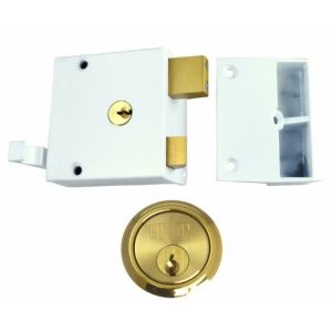 Union Cylinder Rim Drawback Lock-White Case (1332 1334)